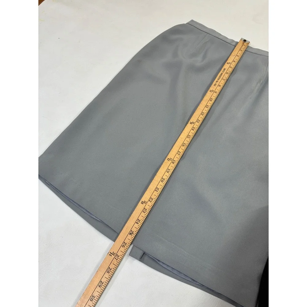 Vintage GMI Gray Pencil Midi Skirt Women Size 10 Waist Lightweight Office